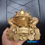 China Bronze Frog Statue Set - Elegant Design label and packaging view)