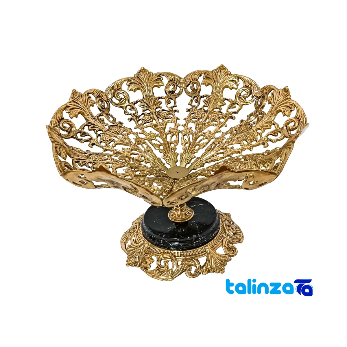 Packaging view of Brass Petal Design 3-Piece Serving Set label and
