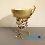 Sim Jalilian Gallery Brass Fruit Bowl Unique Design label and packaging view)