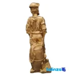 Bronze Sailor Figurine Anchor & Fish Barrel label and packaging view)