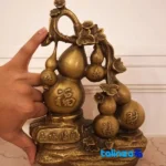 China Bronze Sculpture Pear Blossom Branch Design 17x10x25 cm label and packaging view)