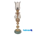 H-1346 Brass Candle Holder Set of Two - Packaging view showing label and