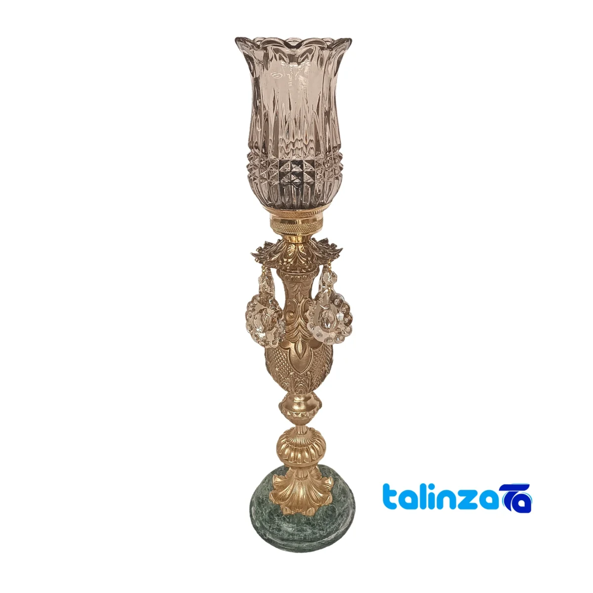 Brass Candle Holder Set Elegant Design - Packaging view showing label and