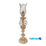 Brass Candle Holder Set H-1347 Elegant Design - Close-up showing saffron strand quality