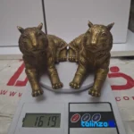 China Bronze Tiger Statue Sitting Design Set of 2 - Packaging view showing label and