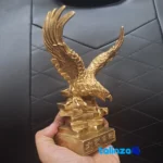 Bronze Eagle Sculpture Golden Design Decorative Piece label and packaging view)