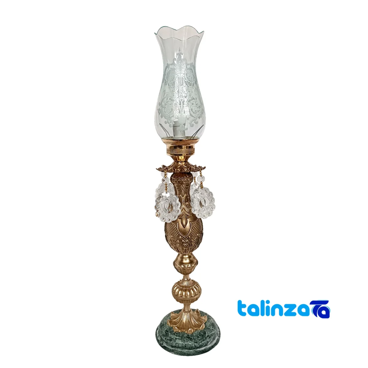 Packaging view of Brass Candle Holder Set 2 Elegant Design label and
