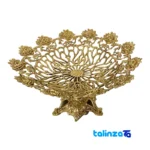 Packaging view of Brass Fruit Bowl Set Floral Design label details and pack finish