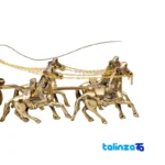 Brass Decorative Carriage with Four Horses H-1186 label and packaging view)