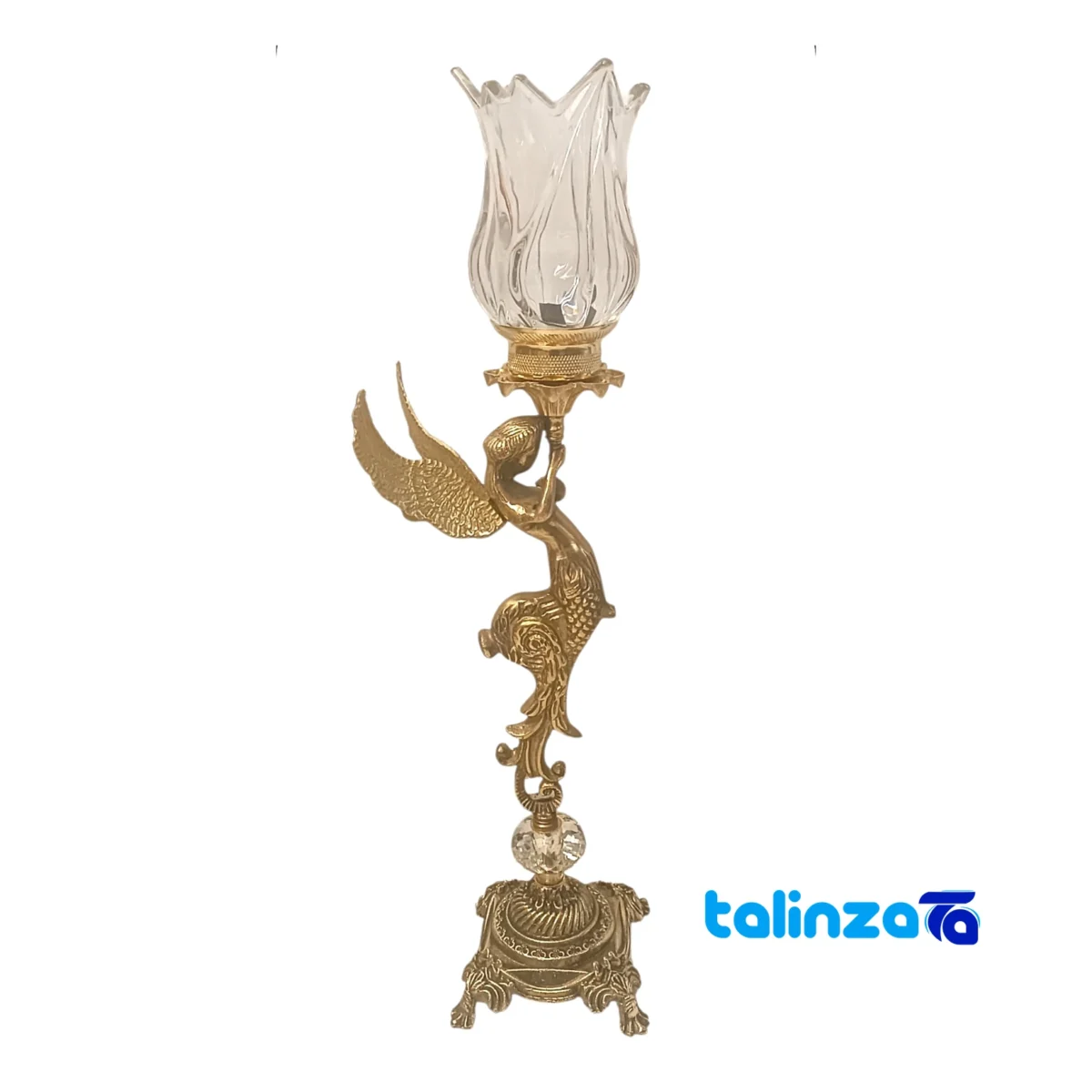 Brass Candle Holder Angel Model S-4266 Set of Two saffron strand quality (Close-up)
