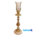 Emperor Brass Candle Holder Set of Two - Packaging view showing label and