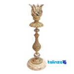 Emperor Brass Candle Holder Set of Two - Close-up showing saffron strand quality