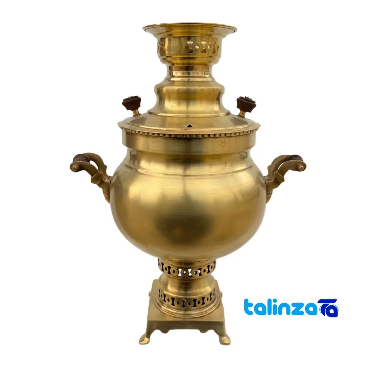 Brass Charcoal Samovar Model Tupi 33 x - Packaging view showing label and