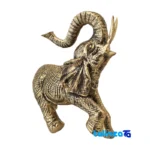 H-1114 Brass Elephant Sculpture Decorative 31x13x31 cm - Packaging view showing label and
