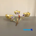 Sim Jalilian Brass Serving Tray - Elegant Design 30x30x15 cm label and packaging view)