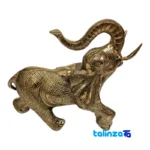 Brass Elephant Statue Decorative Art Piece 33x12x29 centimeters - Packaging view showing label and
