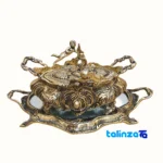Bronze Candy Dish A135 Elegant Design 41x25x18 cm - Close-up showing saffron strand quality