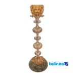 Brass Candle Holder Set H-1332 Elegant Design label and packaging view)
