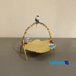 Packaging view of Sim Jalilian Brass Candy Dish Saturn 20x20x23 cm label and