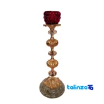 H-1331 Brass Candle Holder Set of Two - Packaging view showing label and