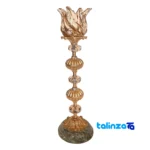 Packaging view of Brass Candle Holder Set H-1337 Elegant Design label and