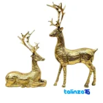Brass Deer Figurine Set - Decorative Charm - Packaging view showing label and