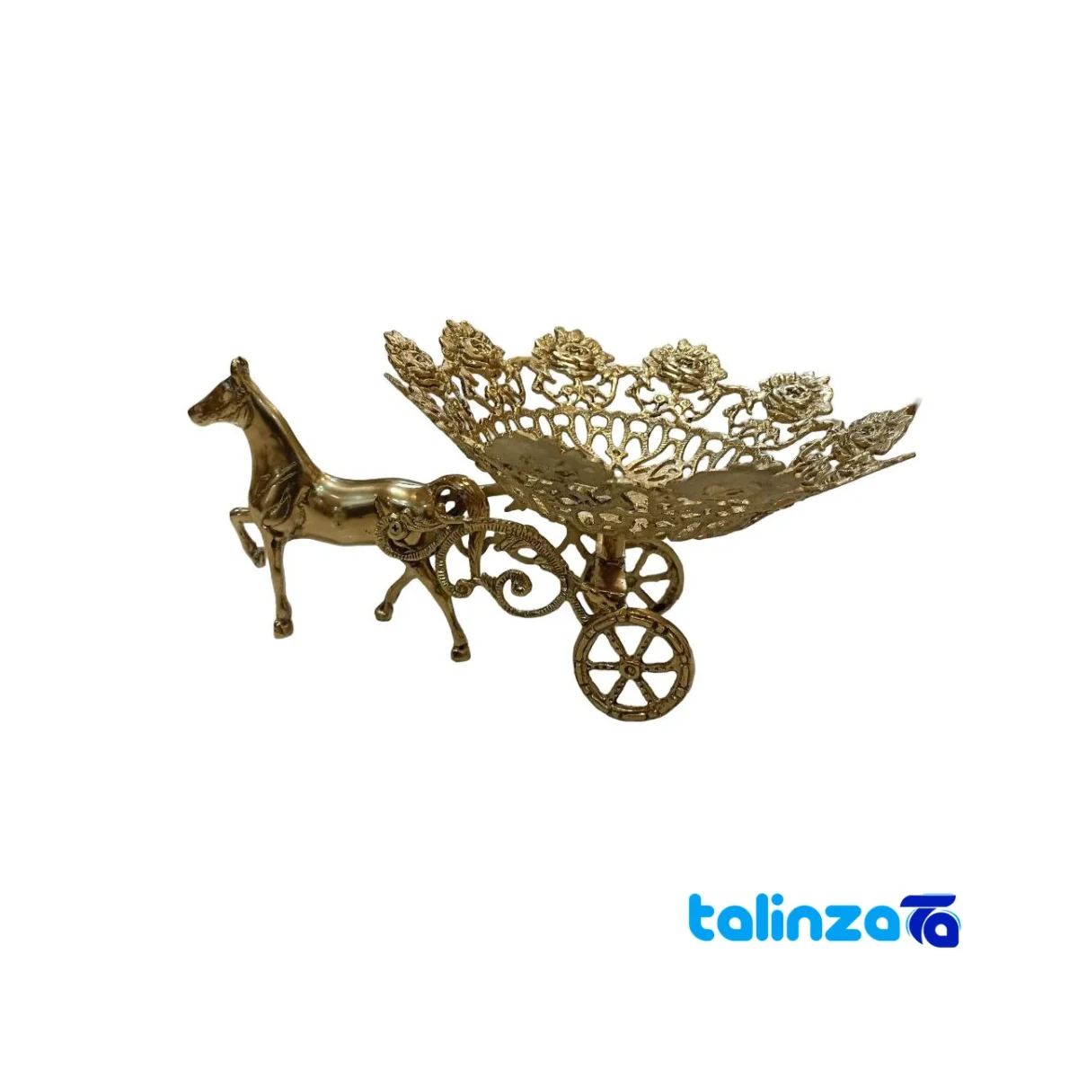 Bronze Fruit Bowl Rose Carriage Design 41x28x20 cm label and packaging view)