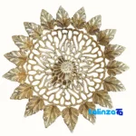 Bronze Leaf Fruit Bowl C1021 37x37x22 cm - Close-up showing saffron strand quality