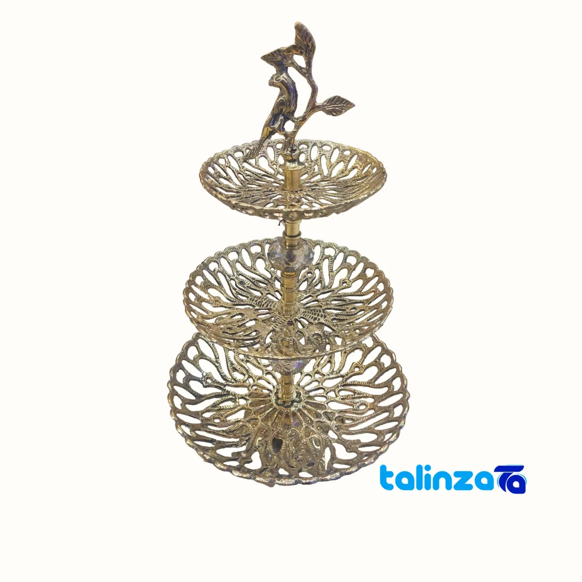 Packaging view of Bronze Dessert Stand A130 - Elegant Design label and