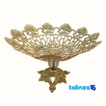 Bronze Rose Design Fruit Bowl Durable withstands everyday use. label and packaging view)