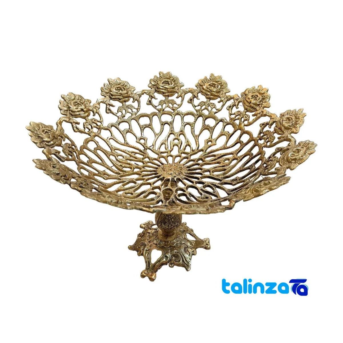 Packaging view of Bronze Rose Model Fruit Bowl A110 35x35x23 cm label and