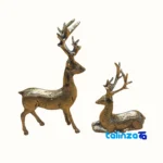Close-up of Bronze Deer Figurine Set - Elegant Home Decor 15x8x27 cm saffron strand quality