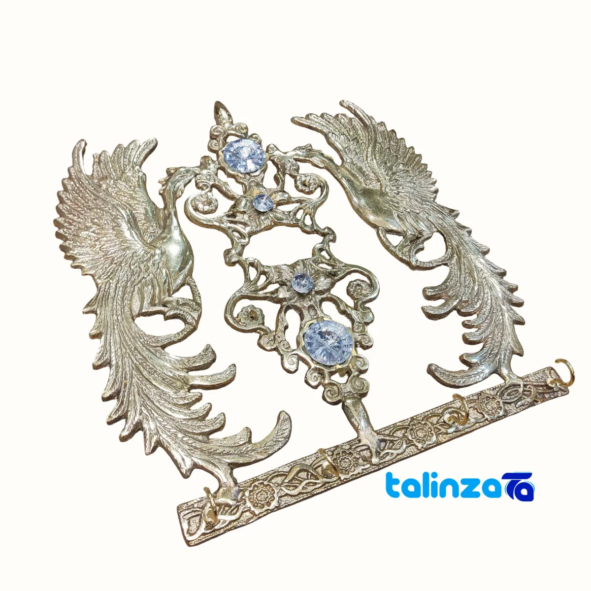 Bronze Key Holder with Towel Rack - Simorgh Model 30x25x10 cm label and packaging view)