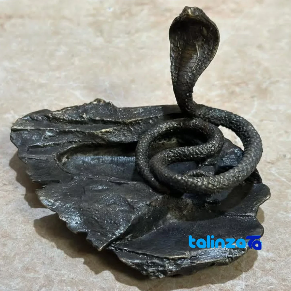 Bronze Decorative Ashtray Stone Design - Packaging view showing label and