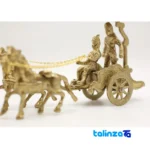 Brass Decorative Model Two Horses Carriage label and packaging view)