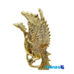 Packaging view of Brass Simurgh Statue Decorative Piece Set 20x5x23 cm label and