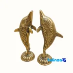 Brass Dolphin Sculpture Set - Elegant Home Decor label details and pack finish (Packaging view)