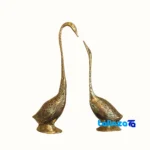 Elegant Swan Couple Bronze Sculpture Decorative Piece - Packaging view showing label and