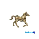 Brass Decorative Armored Horse Figurine - Packaging view showing label and