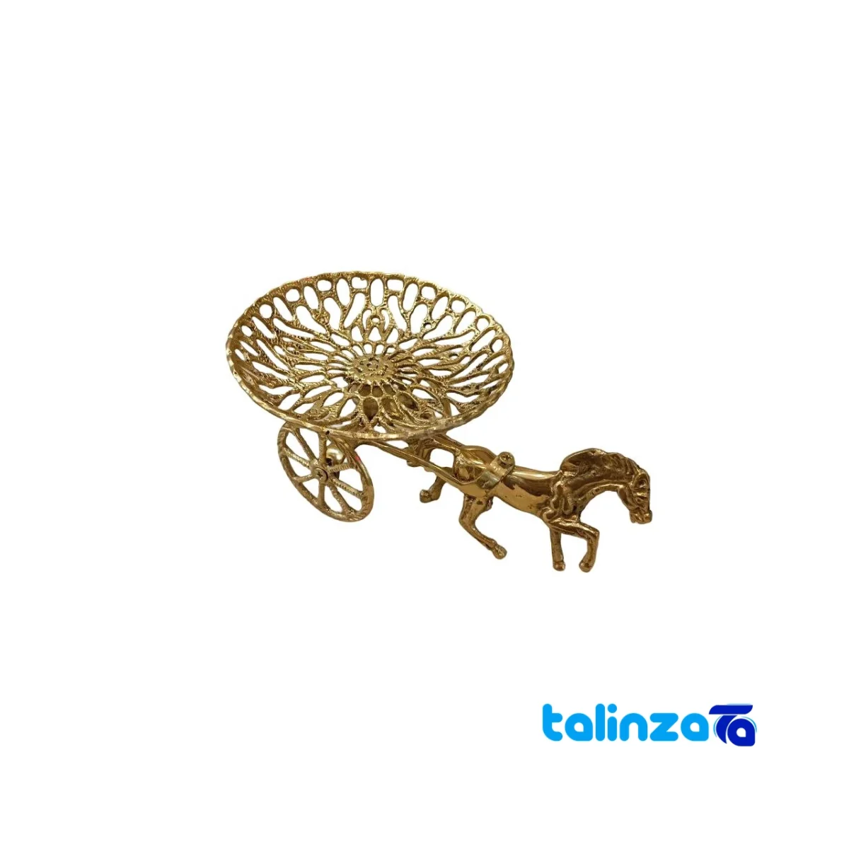 Packaging view of Bronze Carriage Candy Dish Elegant Design label and