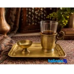 Traditional Brass Tea Set Model 16 - 3 Piece Collection saffron strand quality (Close-up)