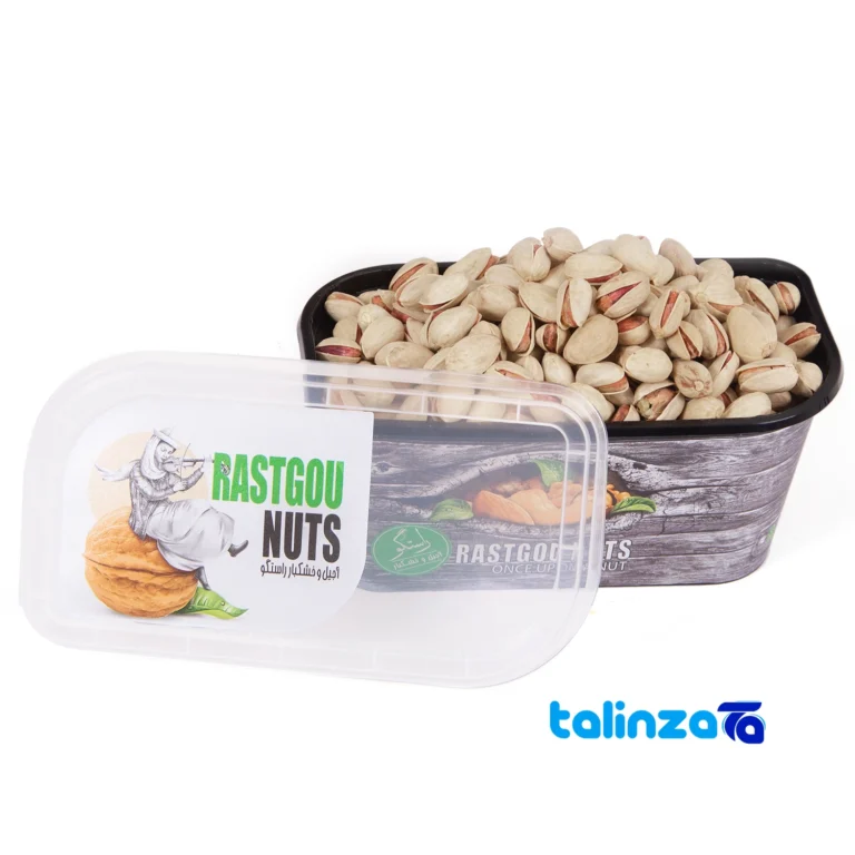 Akbar Rastgoo Ahmadaghaei Raw Pistachios 550 grams design and key details (Front view)