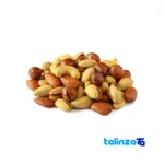 Packaging view of NATGI Four Nut Mix Salty Snack label and
