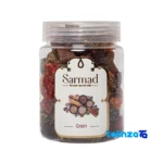 Packaging view of Sarmad Dried Fruit Cubes Mixed Variety label and
