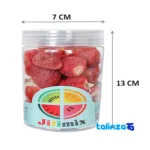 Packaging view of Jelly Mix Dried Fruit Snack Can label and