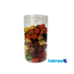 Packaging view of Vanooshk Mixed Dried Fruits Snack label and