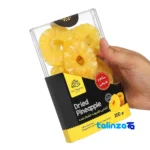 Zarnegaraan Dried Pineapple Snack Organic label and packaging view)