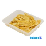 Packaging view of Akbar Rastgoo Dried Banana Snack Organic label and