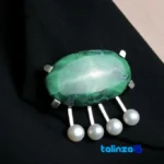 Packaging view of Jacqueline Handmade Women's Brooch Silver Khorasan Razavi label and
