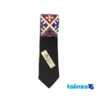 Parizad Tie Handcrafted Blue Stitching label and packaging view)